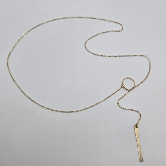 Vintage Gold Tone Delicate Chain Lariat Choker Necklace Dainty aesthetic - Picture 3 of 6